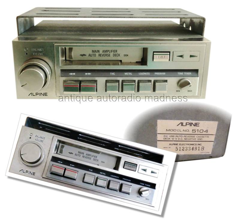 ALPINE car stereo Model 5104 - Autoreverse Deck