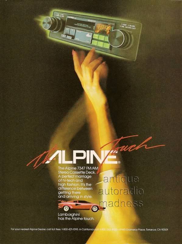 ALPINE car stereo advertisement model 7347 - 1983